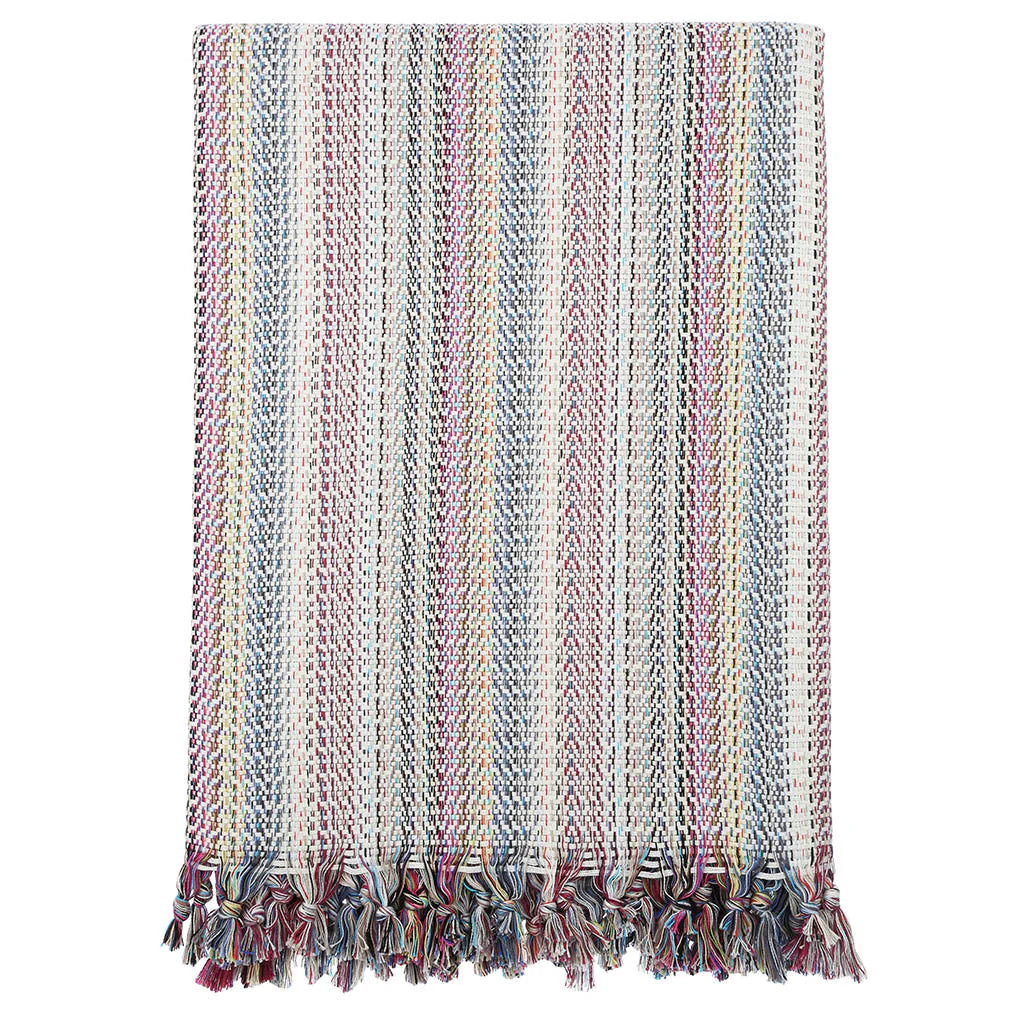 Cotton Throw Blanket - Fishbone Weave