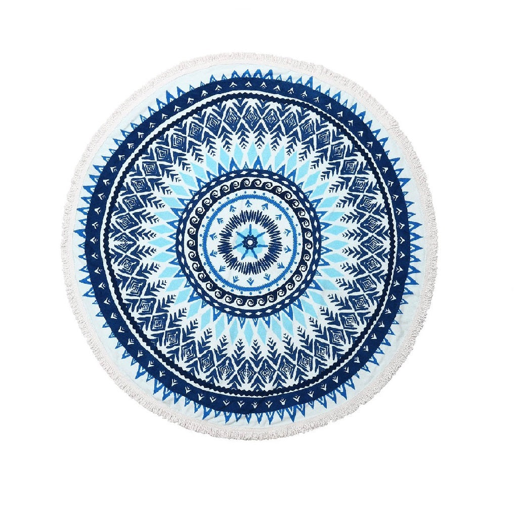 Round Towel-Terry-Blue