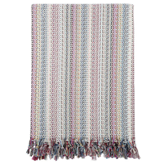 Cotton Throw Blanket - Fishbone Weave
